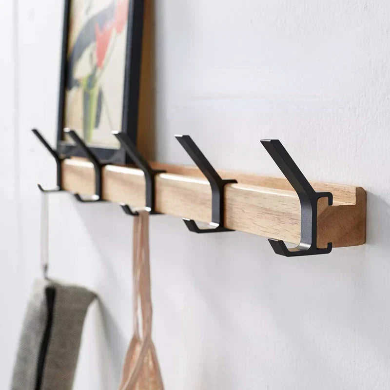 Wall Coat Rack with Adjustable Hooks – Scandinavian Style