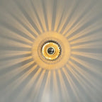Scandinavian Glass Wall Light with Radial Pattern