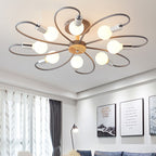 Modern Metal Ceiling Light with Curved Arms