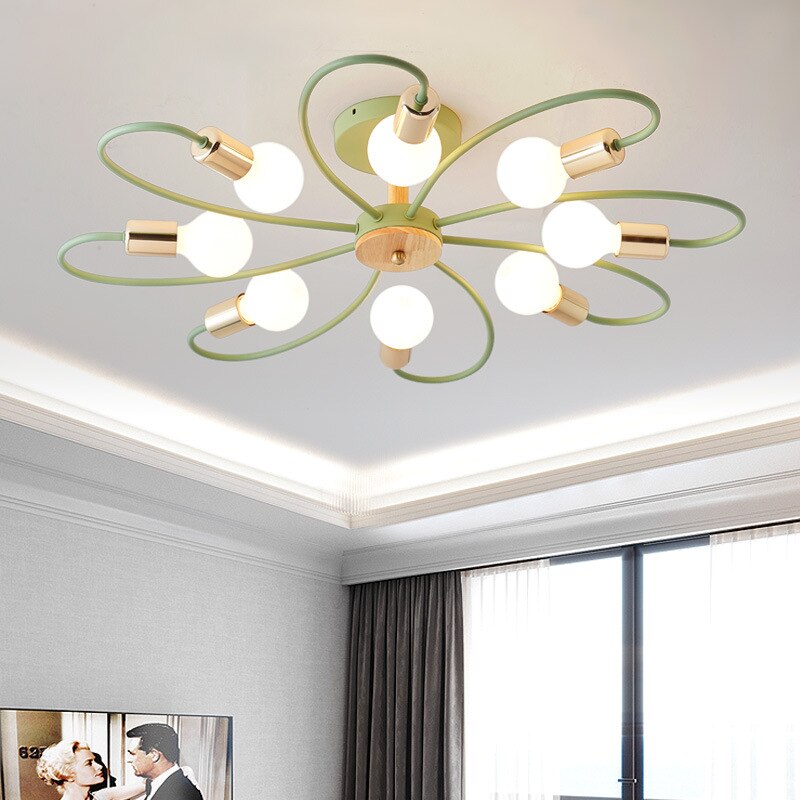 Modern Metal Ceiling Light with Curved Arms