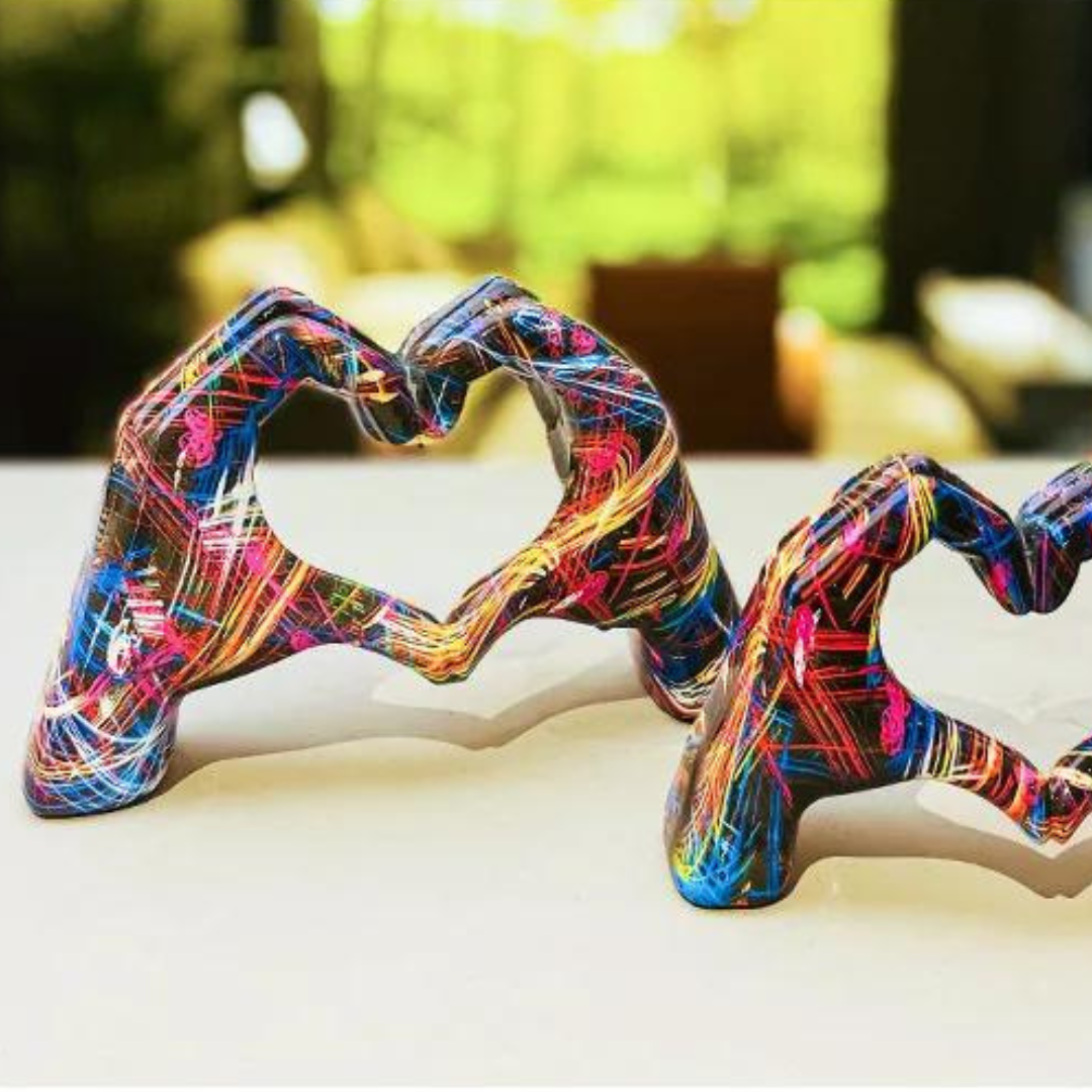 Hand Sculpture Decor with Graffiti Art Design