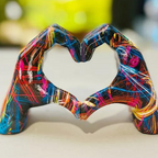 Hand Sculpture Decor with Graffiti Art Design