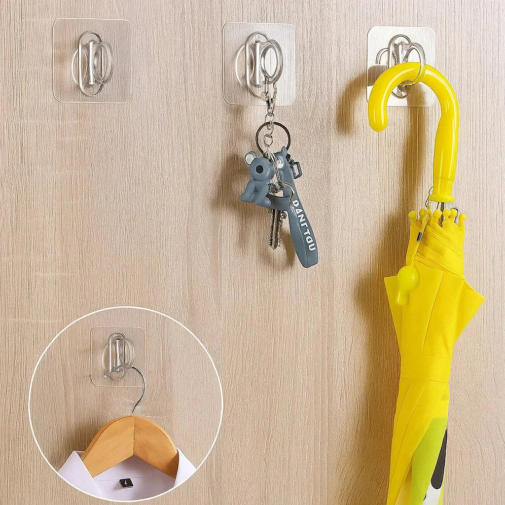 Premium Self-Adhesive Hooks – No Drilling, Extra Storage 1 set with 30 pieces