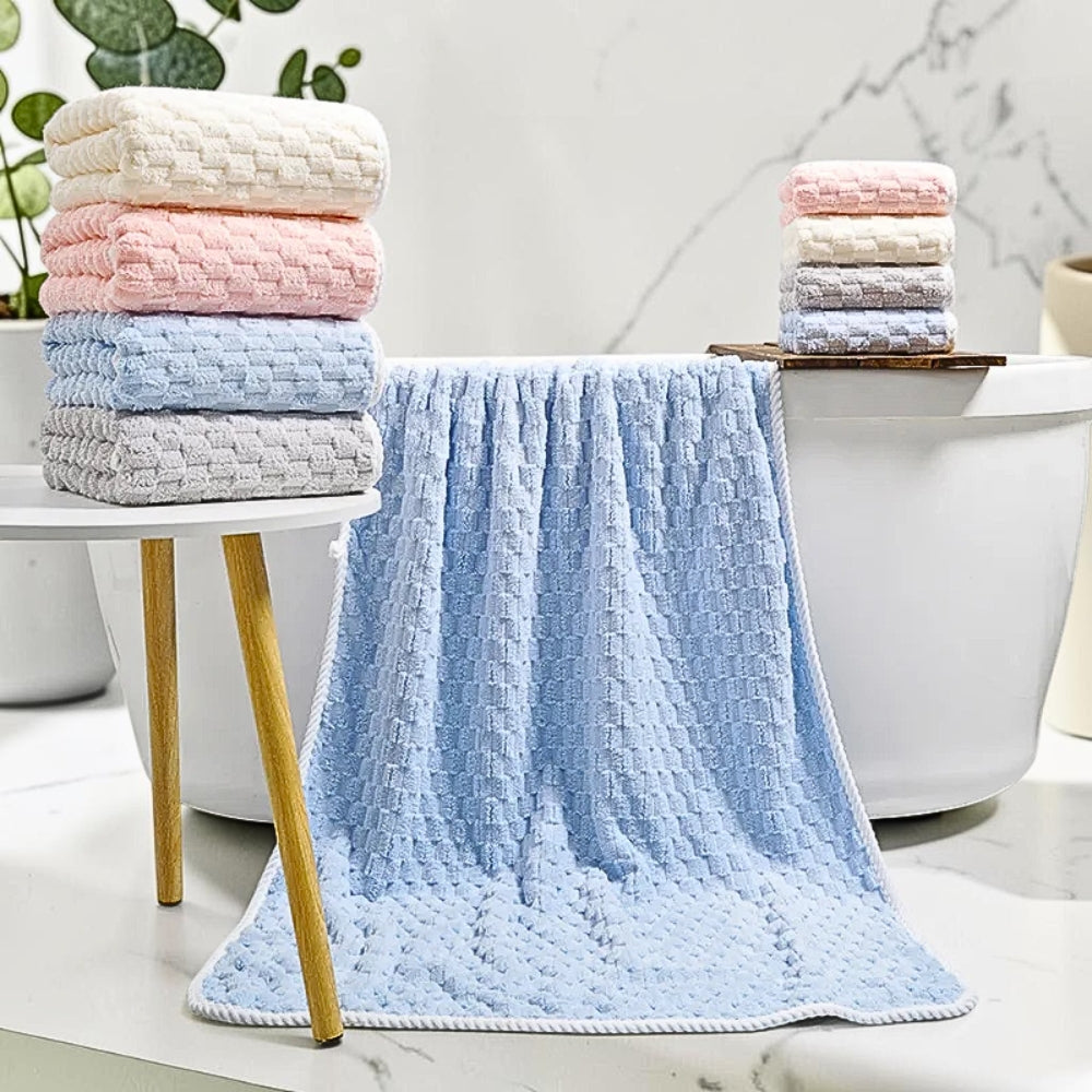 Soft Fleece Towel Set with Hanging Loop