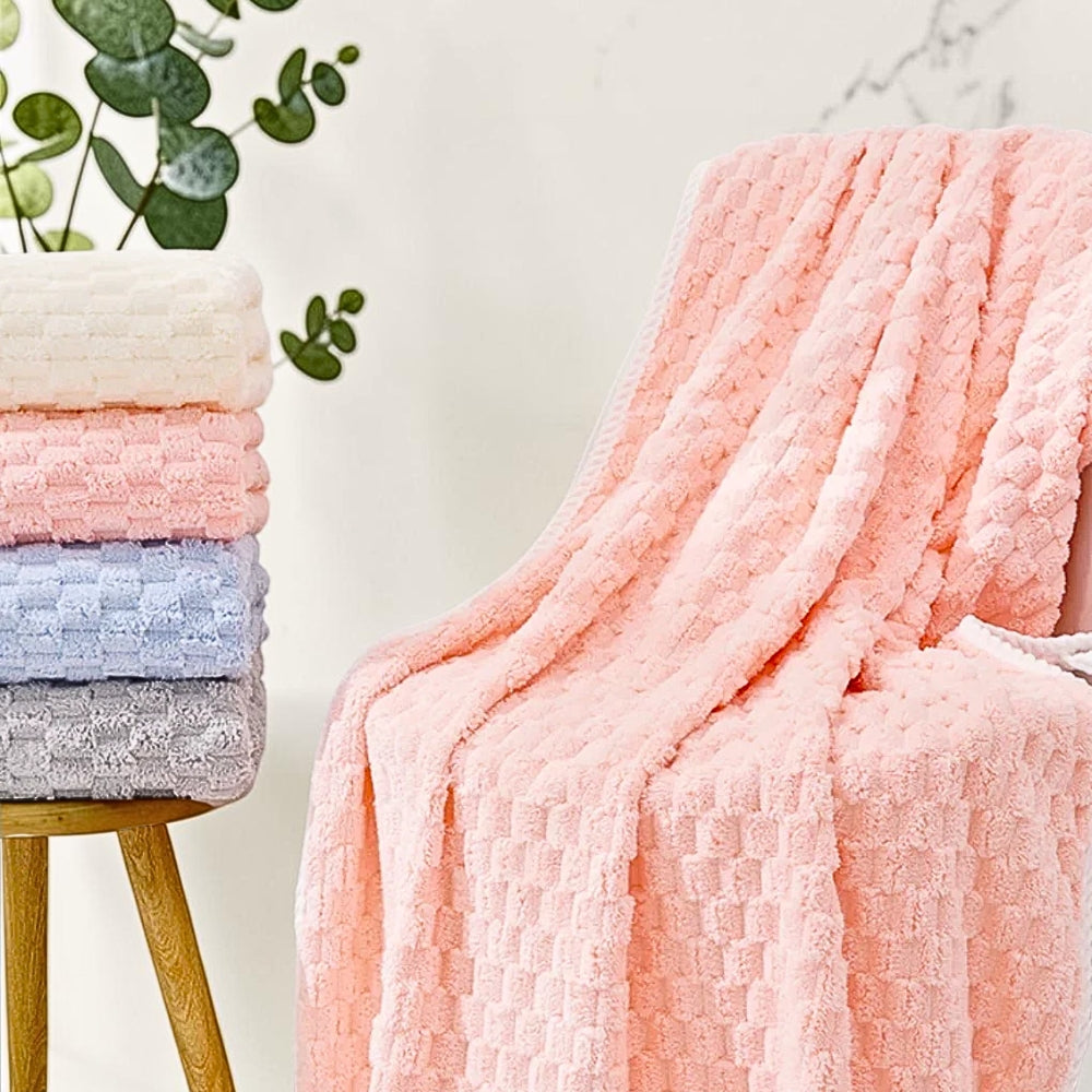 Soft Fleece Towel Set with Hanging Loop