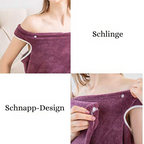 Wearable Bath Towel with Secure Snap Closure Purple