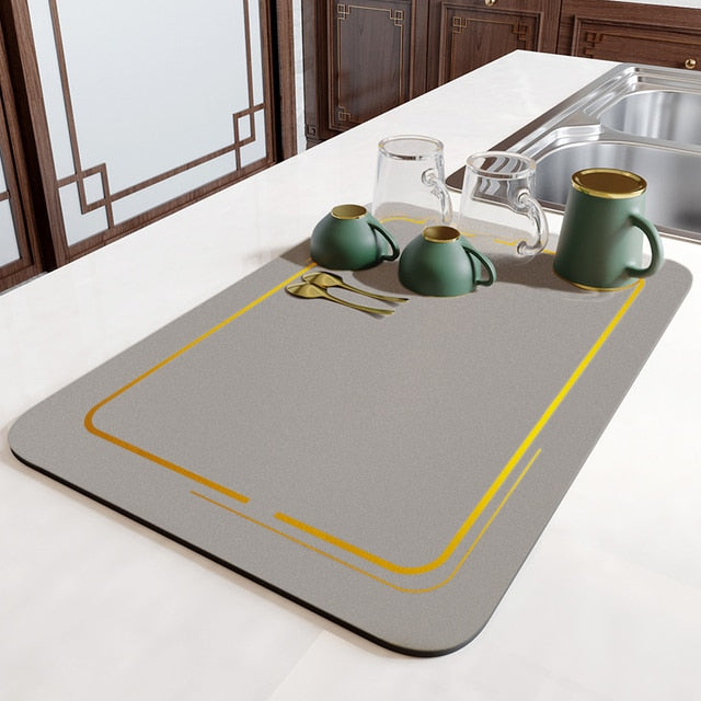 Kitchen Drying Mat - Super Absorbent Rubber