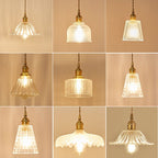 Glass Pendant Light with Copper Fixture