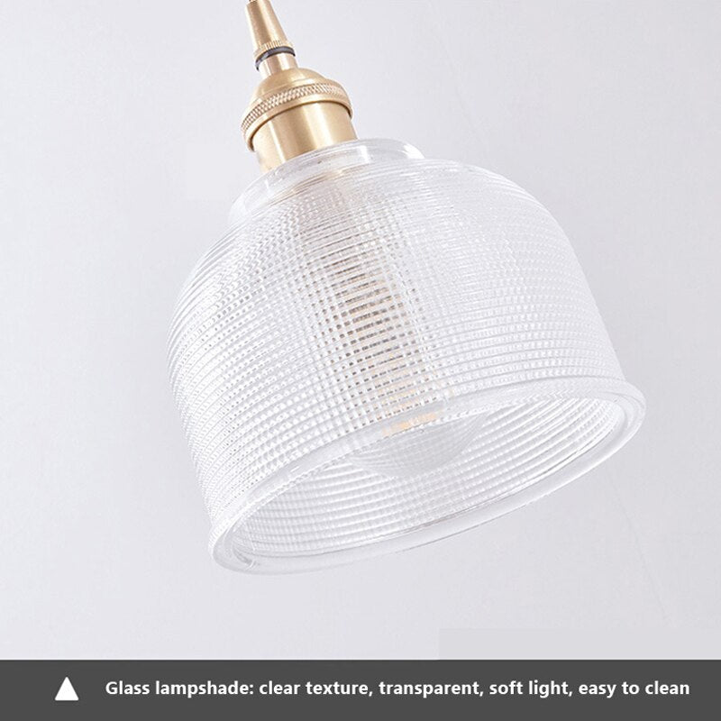 Glass Pendant Light with Copper Fixture