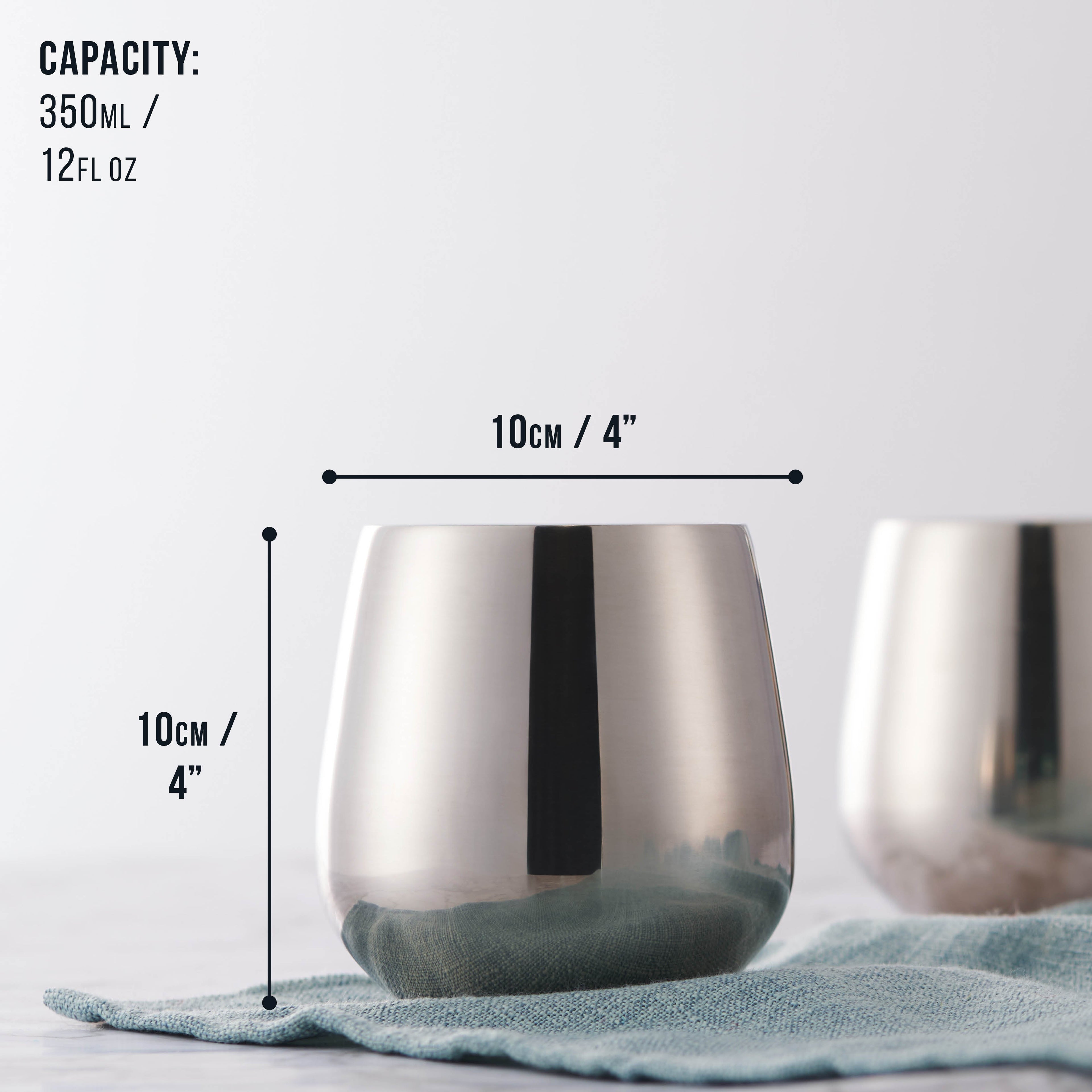 Stainless Steel Tumblers with Straws - Set of 4