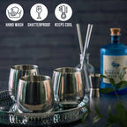 Stainless Steel Tumblers with Straws - Set of 4