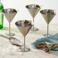 Stainless Steel Martini Glasses Set of 4 - Unbreakable Set of 4