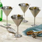 Stainless Steel Martini Glasses Set of 4 - Unbreakable Set of 4