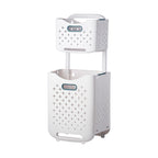 2-Tier Rolling Storage Basket Organizer Green Line
