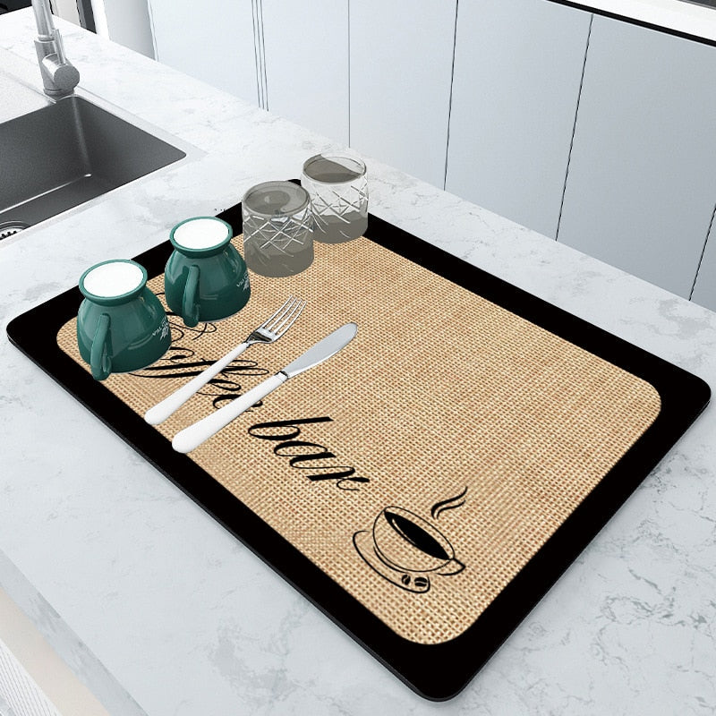 Kitchen Drying Mat - Super Absorbent Rubber