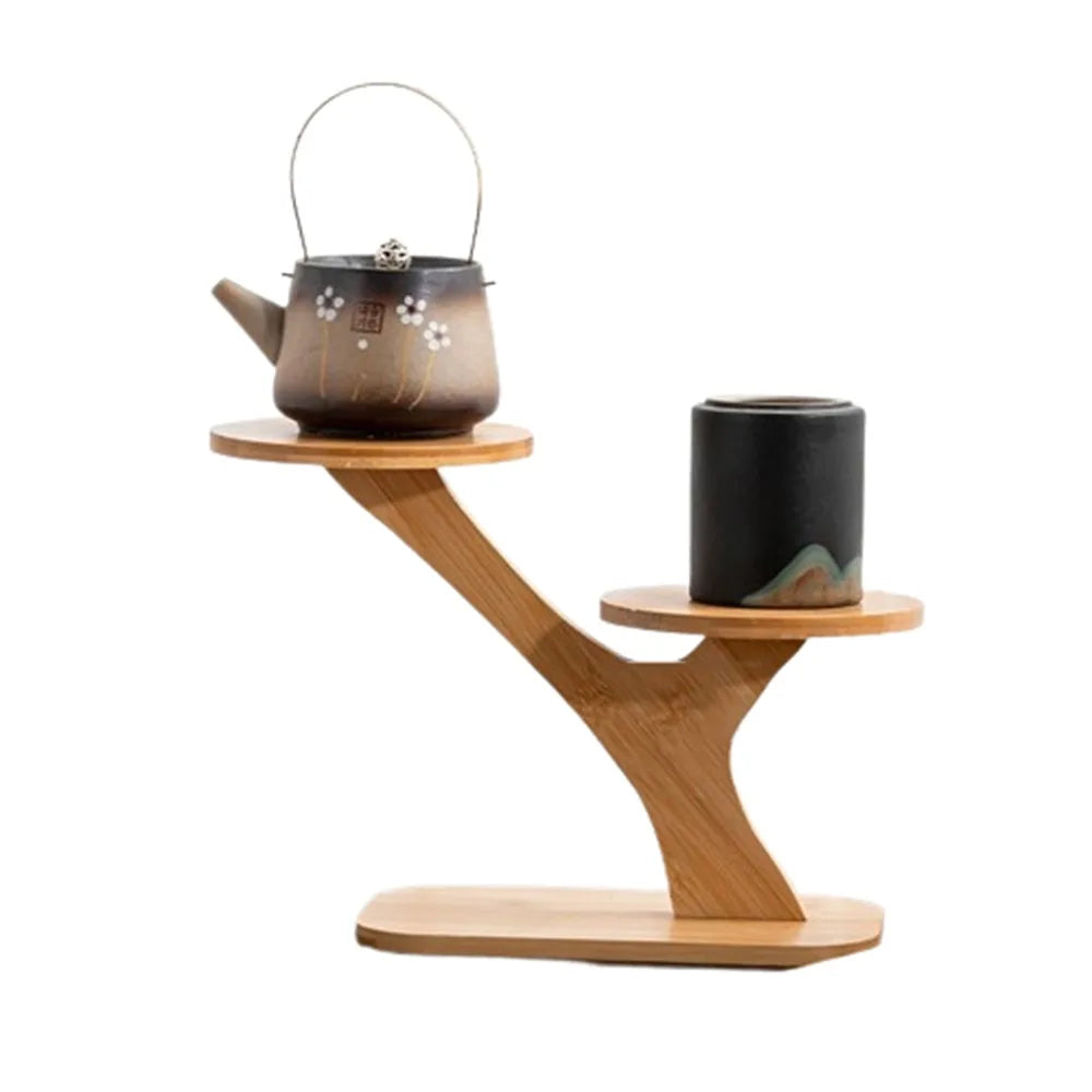Bamboo Table Shelf with Multi-Level Display Area Style 2