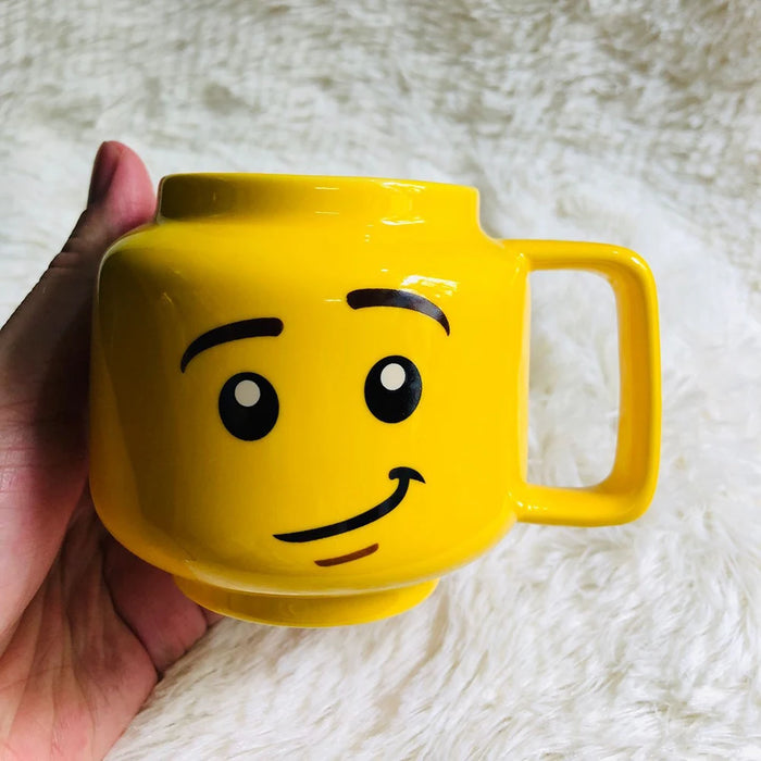 Ceramic Character Face Mug with Cute Expression