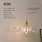 Glass Pendant Light with Copper Fixture C