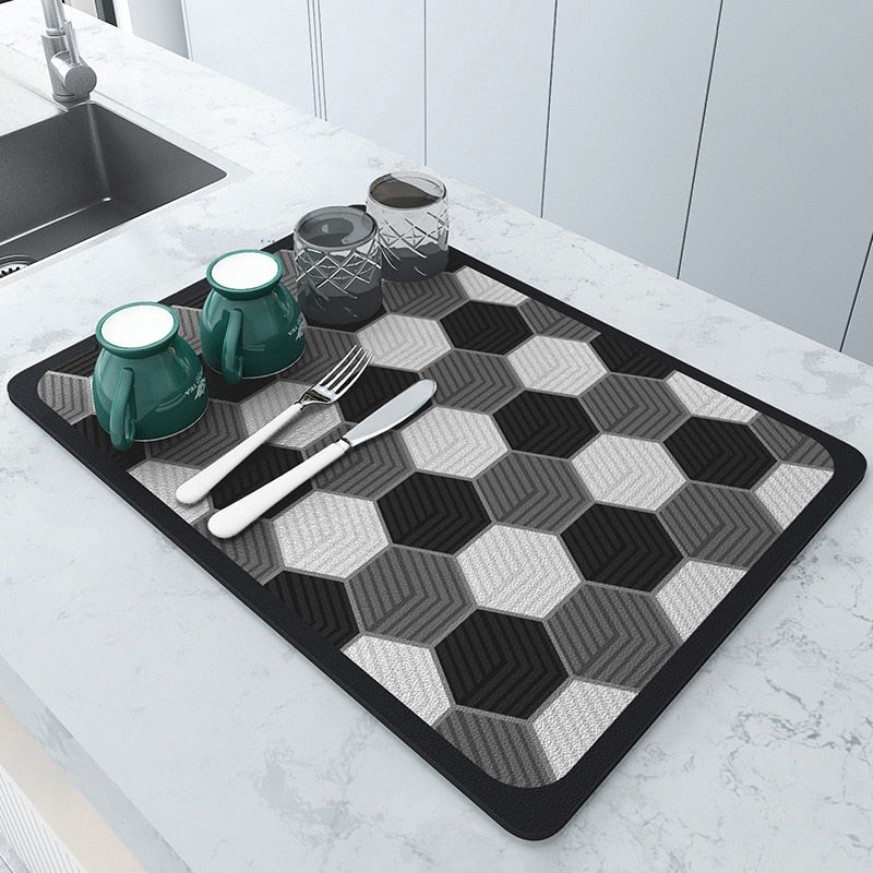 Kitchen Drying Mat - Super Absorbent Rubber