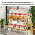 2-Tier Bamboo Plant Shelf with Decorative Trellis