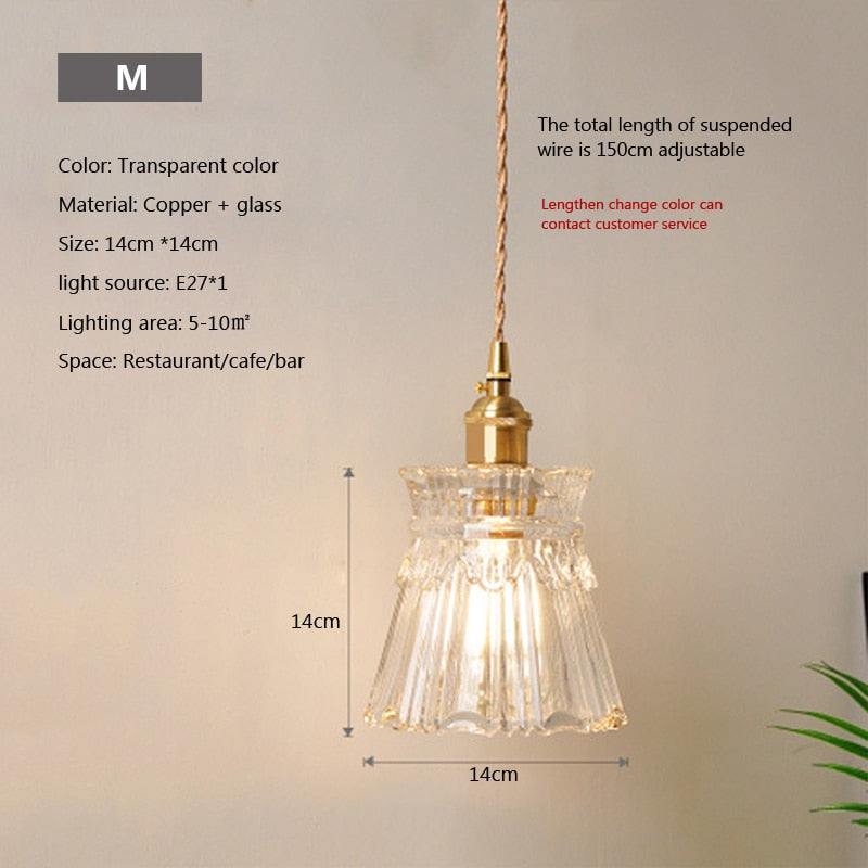 Glass Pendant Light with Copper Fixture 4