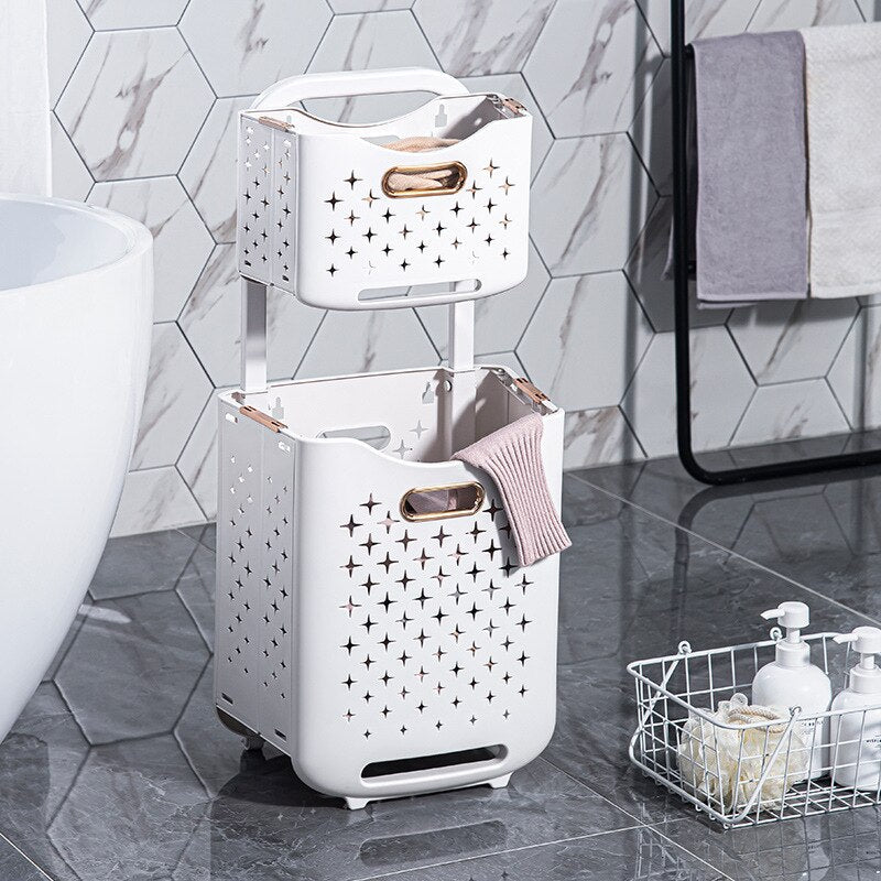 2-Tier Rolling Storage Basket Organizer