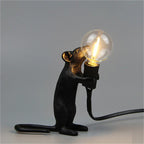 Mouse Table Lamp with Edison Bulb Black A Standing
