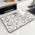 Kitchen Drying Mat - Super Absorbent Rubber Vegetables