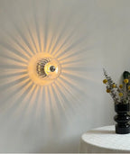 Scandinavian Glass Wall Light with Radial Pattern