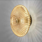 Glass Wall Sconce with Ribbed Design