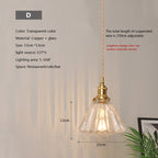 Glass Pendant Light with Copper Fixture D