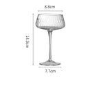 Crystal Cocktail Coupe Glasses Set with Diamond Cut Pattern
