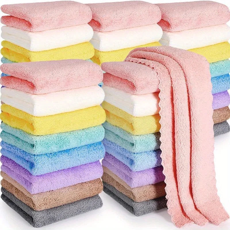 Microfiber Washcloths Set of 20 - Fast Drying & Compact