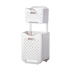 2-Tier Rolling Storage Basket Organizer Golden Line
