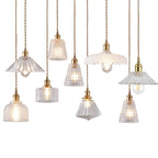 Glass Pendant Light with Copper Fixture