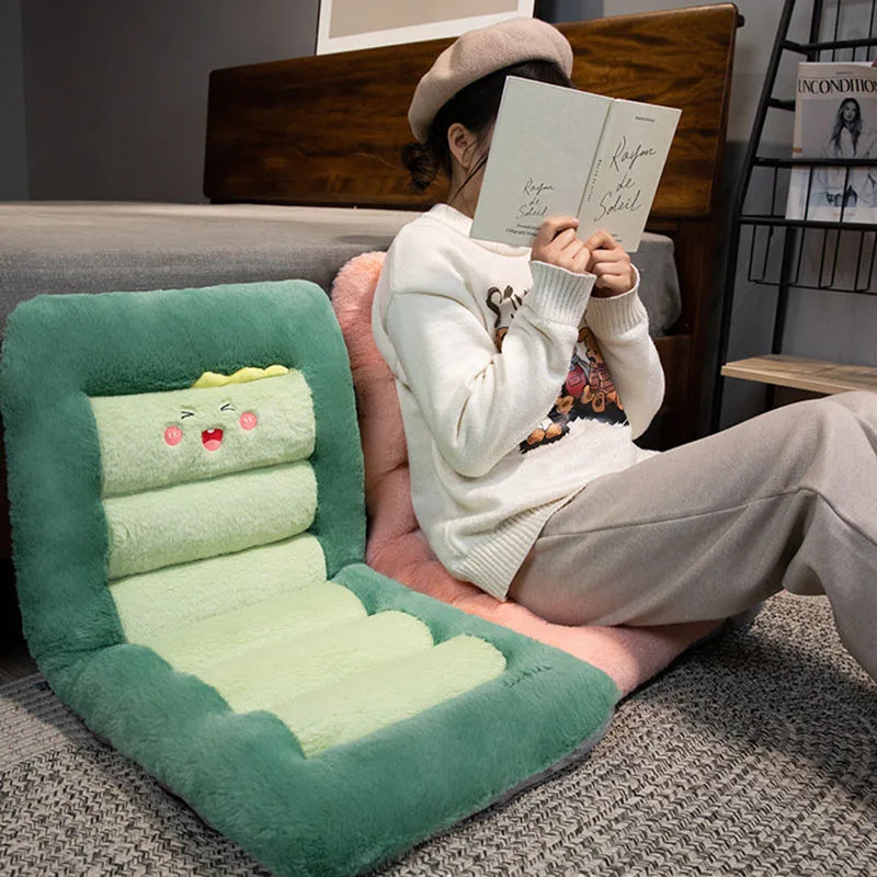 Plush Animal Back Support Cushion with Lumbar Pillow