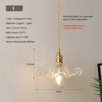 Glass Pendant Light with Copper Fixture J