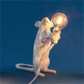 Mouse Table Lamp with Edison Bulb White A Standing
