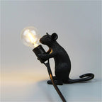 Mouse Table Lamp with Edison Bulb Black B Sitting