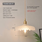 Glass Pendant Light with Copper Fixture H