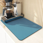 Kitchen Drying Mat - Super Absorbent Rubber Blue
