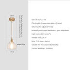 Glass Pendant Light with Copper Fixture