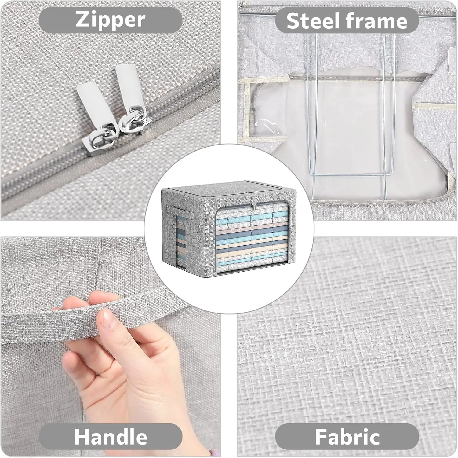 Linen Storage Boxes with Clear Windows – Stackable & Foldable