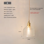 Glass Pendant Light with Copper Fixture A