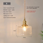 Glass Pendant Light with Copper Fixture E