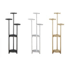 Multi-Tiered Metal Plant Shelf with Round, Offset Shelves