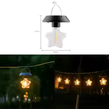 Solar Hanging Lights with Warm LED Filament D