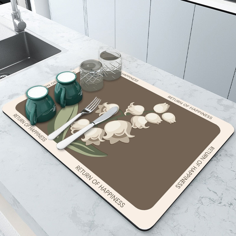 Kitchen Drying Mat - Super Absorbent Rubber