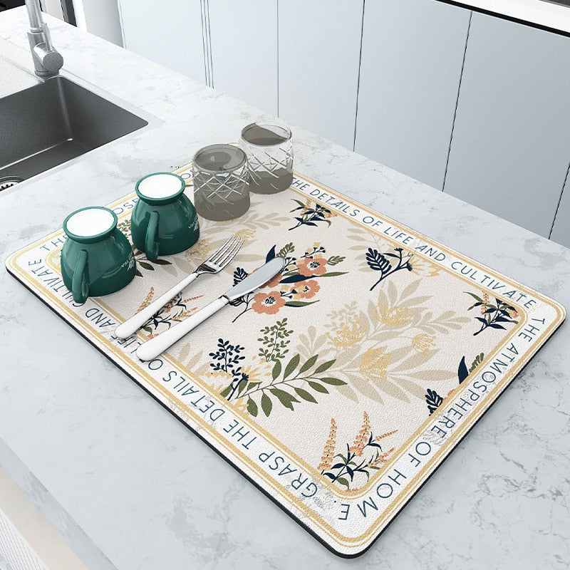 Kitchen Drying Mat - Super Absorbent Rubber
