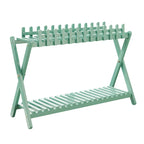 2-Tier Bamboo Plant Shelf with Decorative Trellis